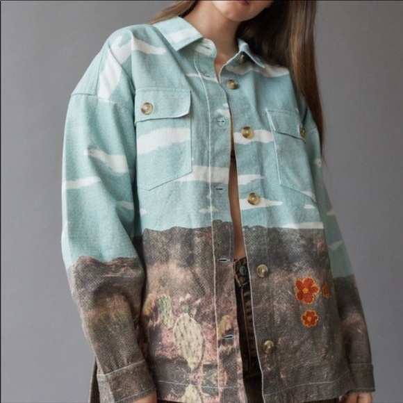 UO BDG “Ashlyn” embellished shirt jacket shacket small - Picture 4 of 10